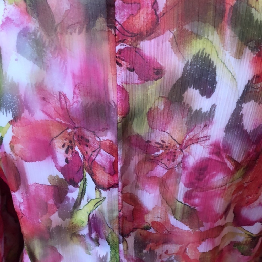 BECCA Flutter Sleeve Floral Semi Sheer Swim Cover up Women’s size XS/S New - Picture 8 of 17